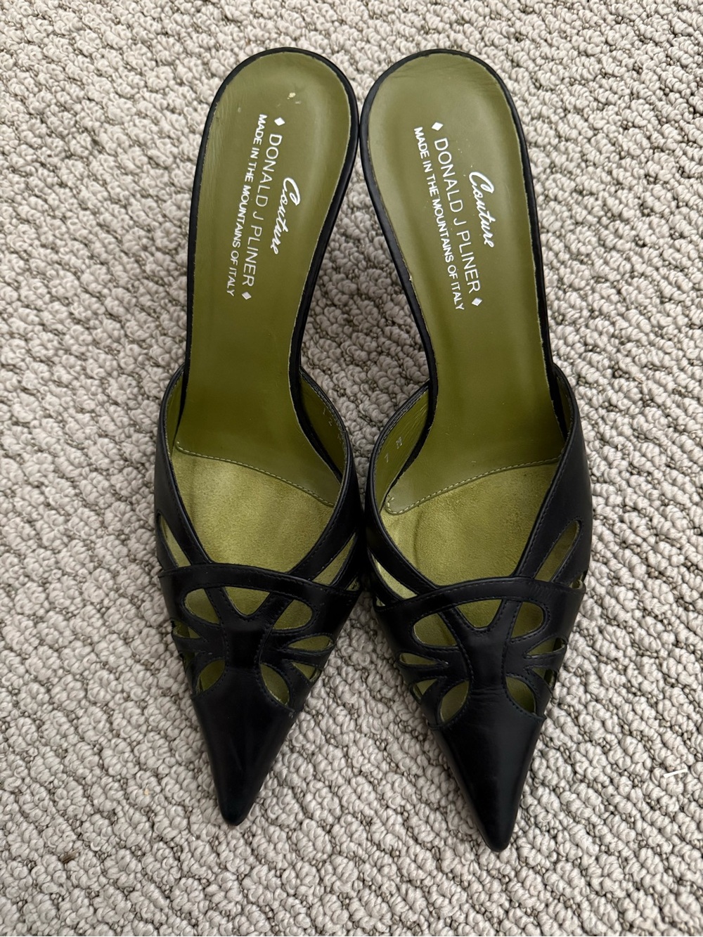 Donald J. Pliner Black Leather Heel with Cutout Detailing